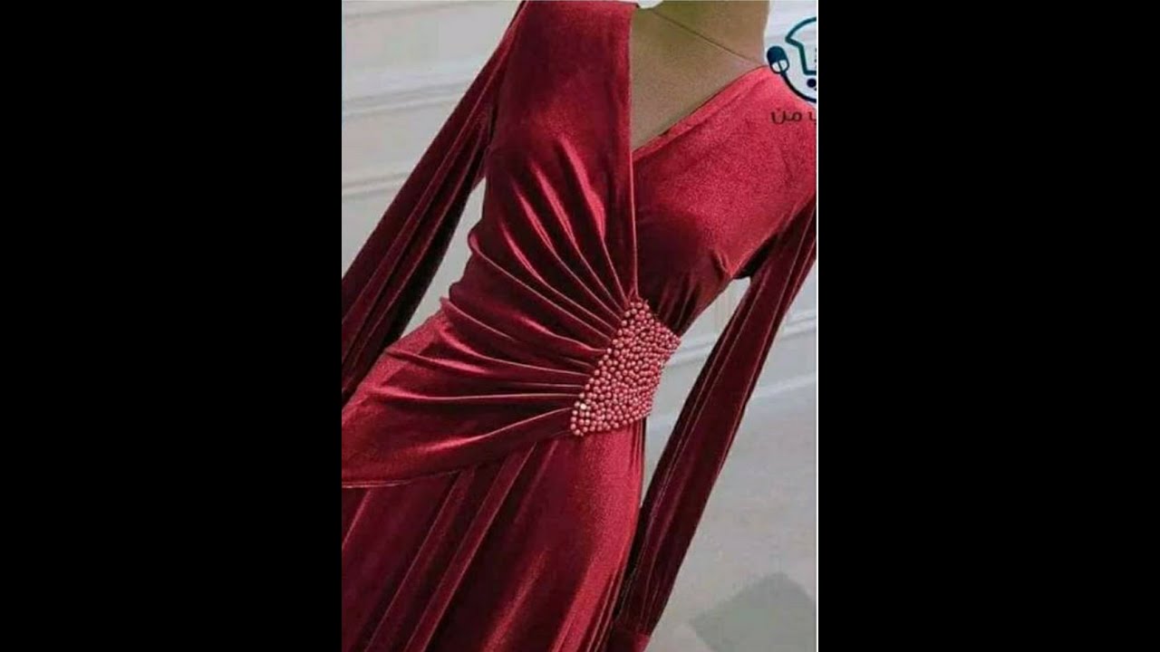 باترون موديل فستان كروازيه بكسرات من جانب واحد.