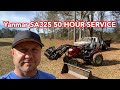 Yanmar SA325 50 hour service. Yanmar tractor oil change. Yanmar tractor hydraulic fluid change.