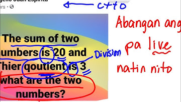 The sum of two numbers is 20 and their qoutient is 3 what are the two numbers?