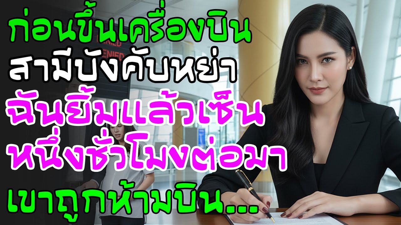 ก่อนขึ้นเครื่อง สามีบังคับให้ฉันเซ็นหย่าไปคลอดกับชู้ ฉันยิ้มเซ็น—ชั่วโมงต่อมาทั้งคู่ถูกห้ามบิน