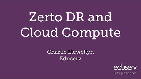 Zerto DR and Cloud Compute