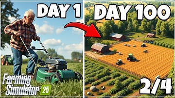 I SURVIVED $0 100 DAYS ON THE FLAT MAP In Farming Simulator 25! 2/4