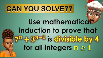 (HARD)Mathematical Induction to prove 7^n + 3^(n-1) is divisible by 4 #maths #proof CAN YOU SOLVE!?