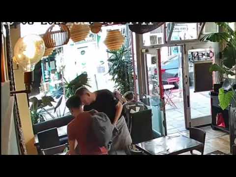 Shocking video shows couple running away from restaurant without paying