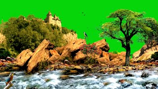 River green screen no copyright | Mountains river green screen animation effects