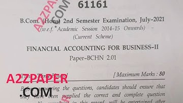 Mdu BCom Hons 2nd Sem Financial Accounting for Business Question Paper 2021