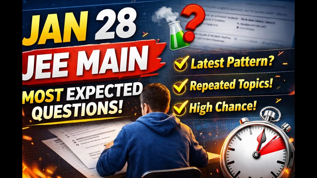 JEE Main Jan 28: MOST Expected Questions 🔥 | Shift-Wise Pattern Analysis