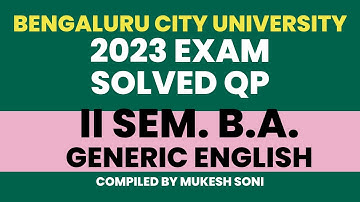 BCU:II SEM B.A.2023 SOLVED QP GENERIC ENGLISH