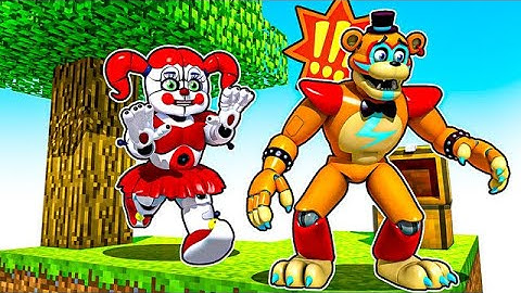 Glamrock Freddy and Circus Baby Play ONE BLOCK SKYBLOCK in Minecraft
