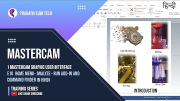 Hindi  - Mastercam - Analyze   Run add in and Command finder