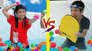 MAIN LEMPAR BOLA di KOLAM RENANG | Vlog Tantangan Lucu | CnX Adventurers