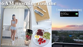 6AM MORNING ROUTINE ⋆˙⟡♡ realistic & productive, healthy morning habits, “that girl” routine