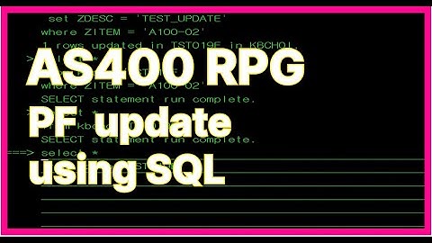 AS400 RPG Tutorial PF(Physical file) update using SQL