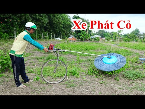 Cách Chế Xe Phát Cỏ Siêu Tiện Lợi / Hướng Dẫn Chế Xe Cắt Cỏ Siêu Nhanh . DIY lawn mower from garbage