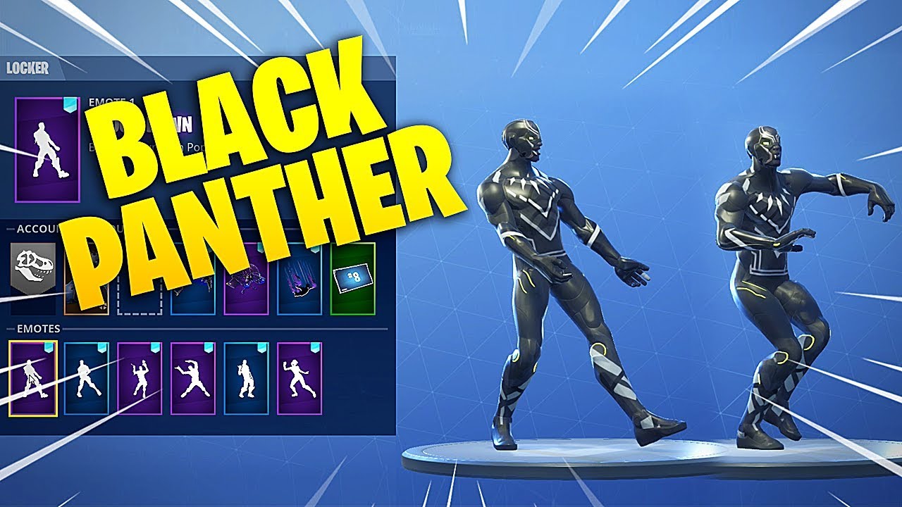 *NEW* "BLACK PANTHER" CUSTOM SKIN SHOWCASE WITH FORTNITE DANCES & EMOTES! YouTube