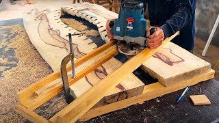 Amazing Extreme Wood Cutting Sawmill Machines Recycle Tree Trunk Into Coffee Table