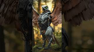 Ai Art Robotic Falcon In Nature