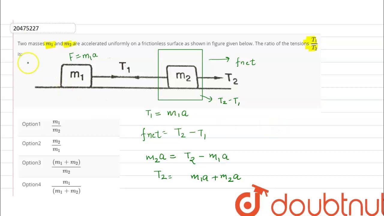 Two Masses m 1 And m 2 Are Accelerated Uniformly On A two-masses-m-1-and-m-2-are-accelerated-uniformly-on-a