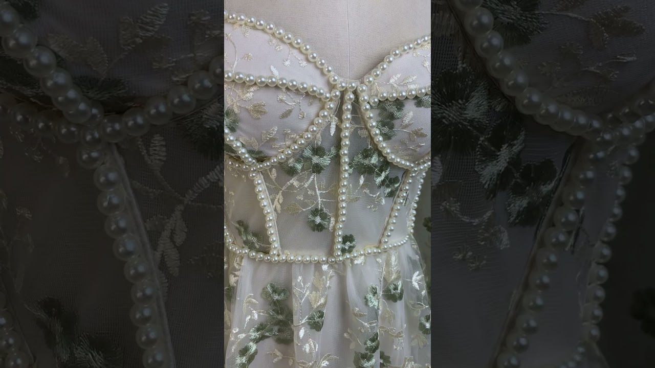 Popular Pearl Long Train Dress