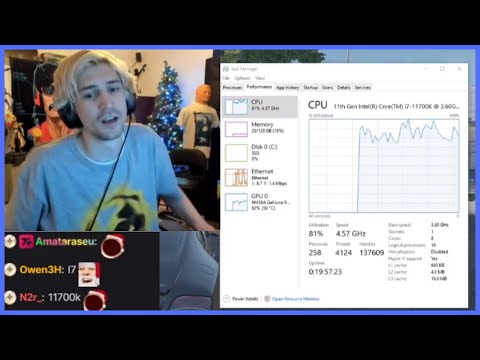 xQc shows his PC specs & performance