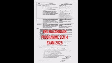 VBU Hazaribagh exam programme for semester 4th 2025