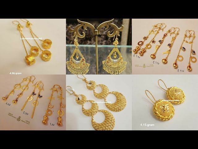 Latest Turkey's Designs Of Gold Earrings - YouTube