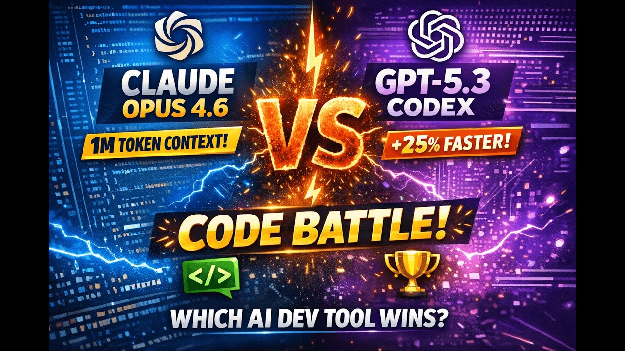 Claude Opus 4.6 vs GPT-5.3 Codex 🔥 Ultimate AI Coding Battle - YouTube