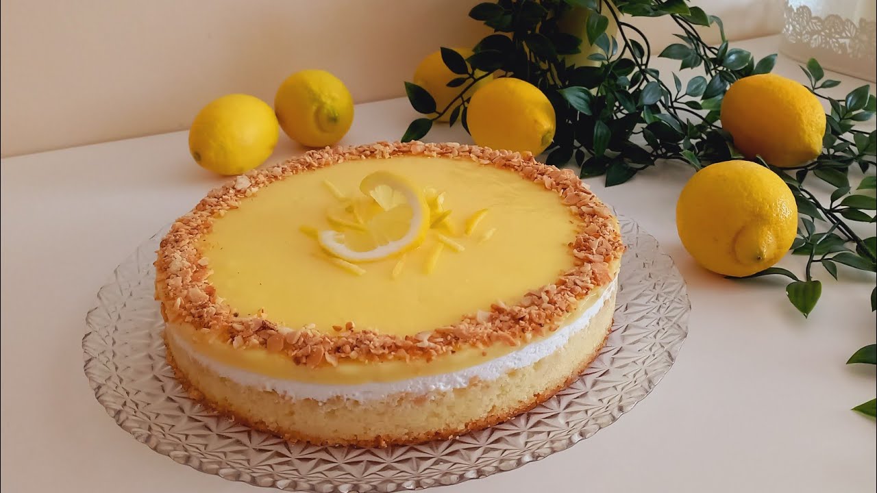 🍋🍋كيك بكريمة الليمون الحامض المنعشة بمذاق لايقاوم🍋