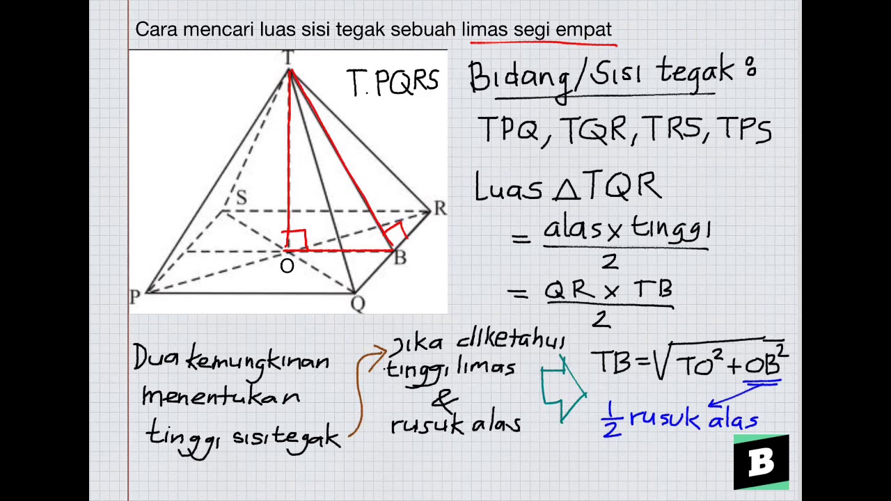 Rumus Mencari Luas Permukaan Limas