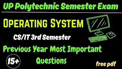 Operating System Important Questions | CS IT 3rd Semester | UP Polytechnic 2025 @StudylokClasses 