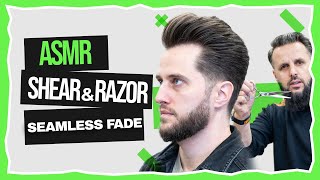 ASMR - Shear and Razor Seamless Fade with MC Barber