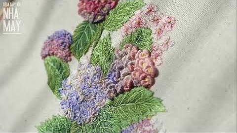 Các cách thêu hoa cẩm tú cầu đơn giản
