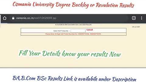 Osmania University Degree Revalution Results Available Now