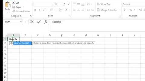 Excel random number between 1 and 20
