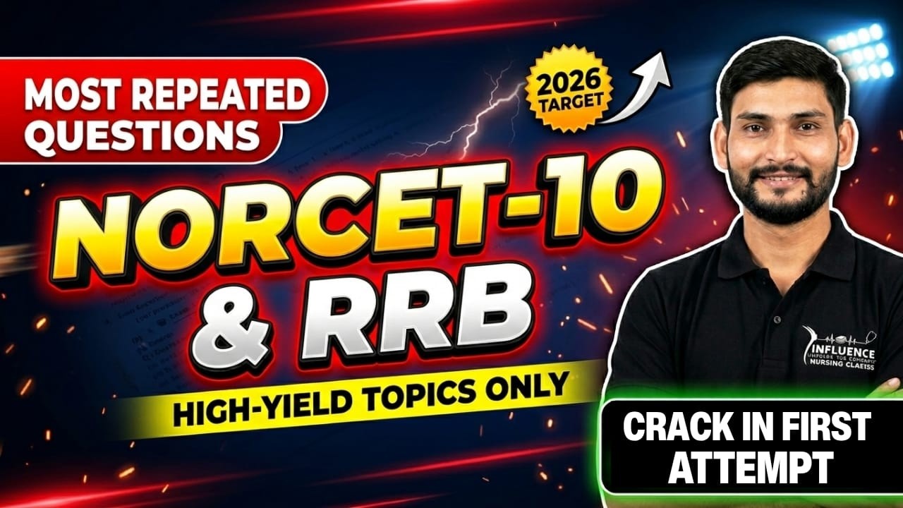 🎯Sure Questions NORCET-10 | RRB #norcet #norcet10 #rrb #nursingofficer #sggpi #nursingexams