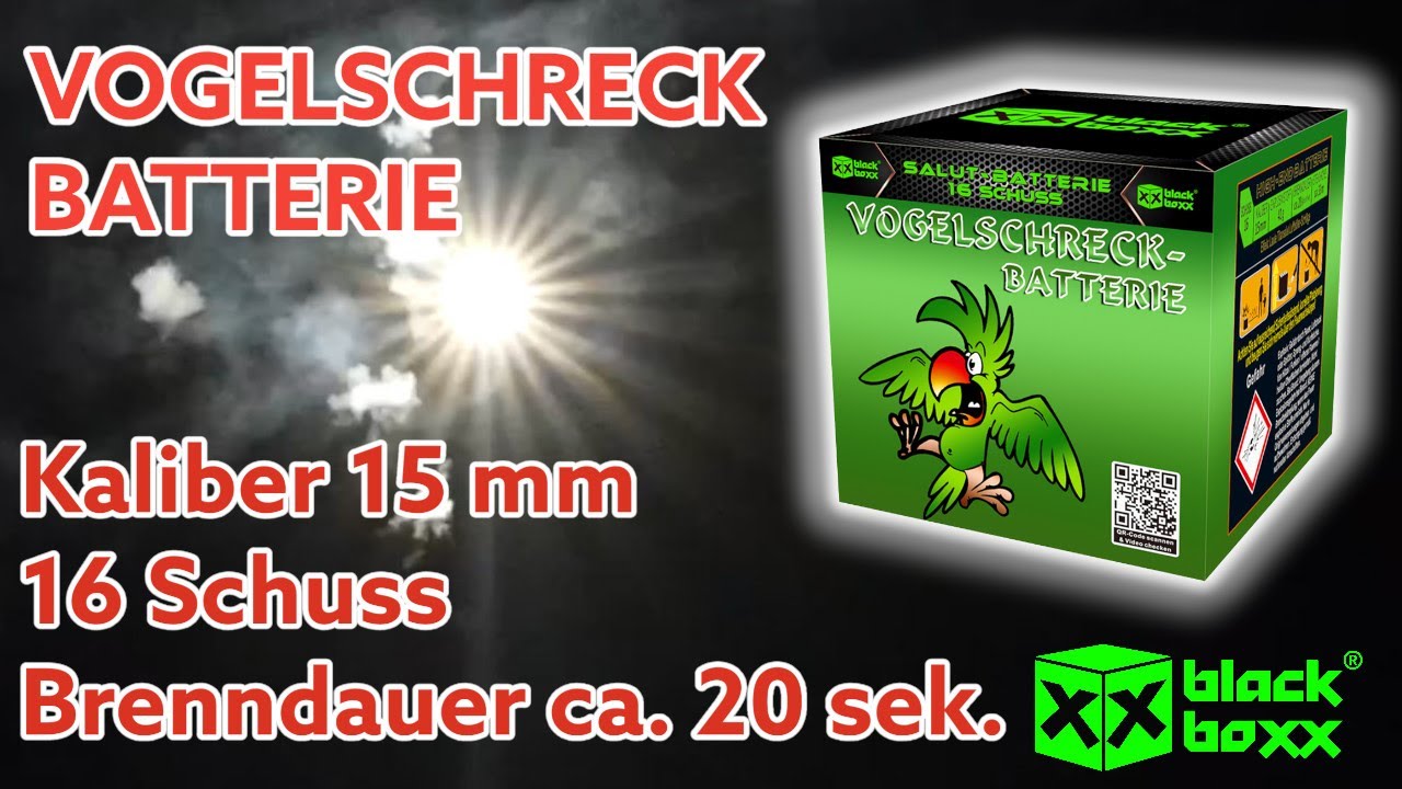 Vogelschreck Batterie – 16 Schuss Titansalut-Bombetten | 15 mm | 