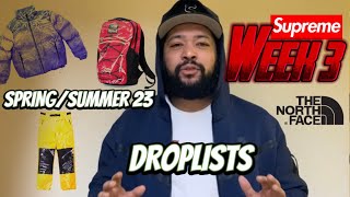 Supreme week3 S/S 2023 The North Face DROPLIST #youtube #new #2023 #drop #supreme #thenorthface #nyc