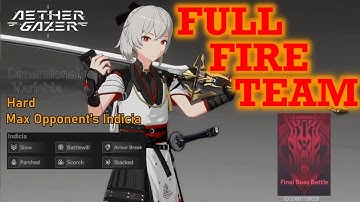 [Aether Gazer] Dimensional Variable Hard - Full Fire Team (Kagutsuchi/Nuadha/Hera)