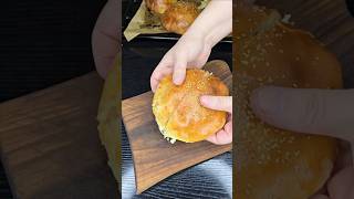 Closed burger With Chicken #fastfood #homemaderecipe