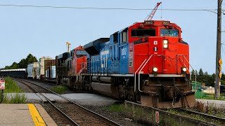 CN 8952 Grand Trunk Heritage Unit Leads M313 with a Horn Salute at Langstaff (August 9 2026)