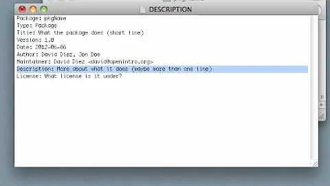 Building R Packages 2 of 6, Description and Namespace