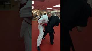 Sparring to takedown,  Knife dense on ground.