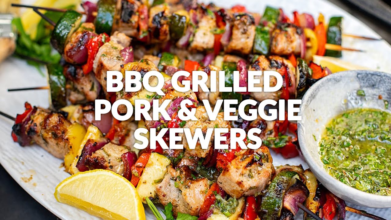 Pork Skewers With Vegetables & Greek Marinade