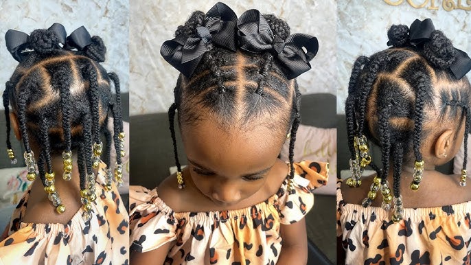 CUTE & EASY KIDS KNOTLESS BOX BRAIDS WITH BEADS ✨💕 