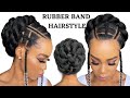 EASY RUBBER BAND HAIRSTYLE ON  4C NATURAL HAIR / Protective Style / Tupo1