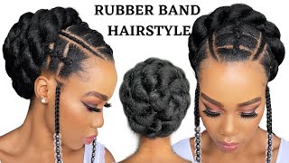 EASY RUBBER BAND HAIRSTYLE ON  4C NATURAL HAIR / Protective Style / Tupo1