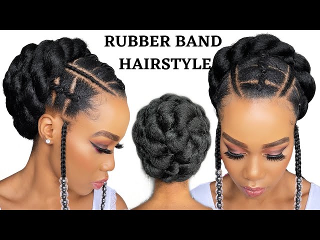 21 Creative Rubber Band Hairstyles You Need To Try Now. - HONESTLYBECCA |  Elastic hair bands hairstyles, Natural hair styles easy, Hairdos for curly  hair