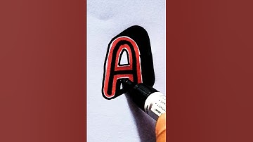 3D Letter A #shorts #drawing #prakashkumarart #3dart