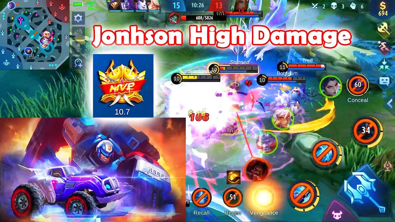 Jonhson full damage - Jonhsom super power - Mobile legend bangbang