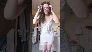 See-through wedding dress Try On #tryon #stockings #heels #tryons